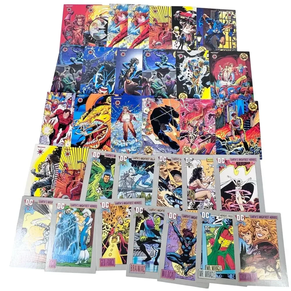 Vintage DC Comics Marvel Upper Deck Valiant Card Lot of 130+ Trading Cards